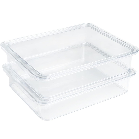 Kitchen Spaces Clear Plastic Storage Bins - 12 oz, BPA-Free, 8.7x3.5x6.8, 2-Pack - Picture 10 of 10